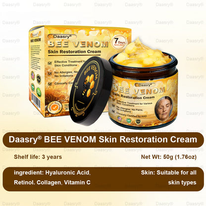 🎇 – 𝓓𝓪𝓪𝓼𝓻𝔂® Méhméreg Bőrjavító Krémkisimítja a ráncokat, hidratál, ragyogóvá teszi a bőrt, hegeket gyógyít, nyugtatja az érzékeny bőrt, és egyenletes tónust ad