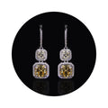 GEM'S BALLET 925 Sterling Silver Diamond-fire CZ- Fancy Light Yellow  Luxury Earring Party Queen's Vintage ART DECO Earrings