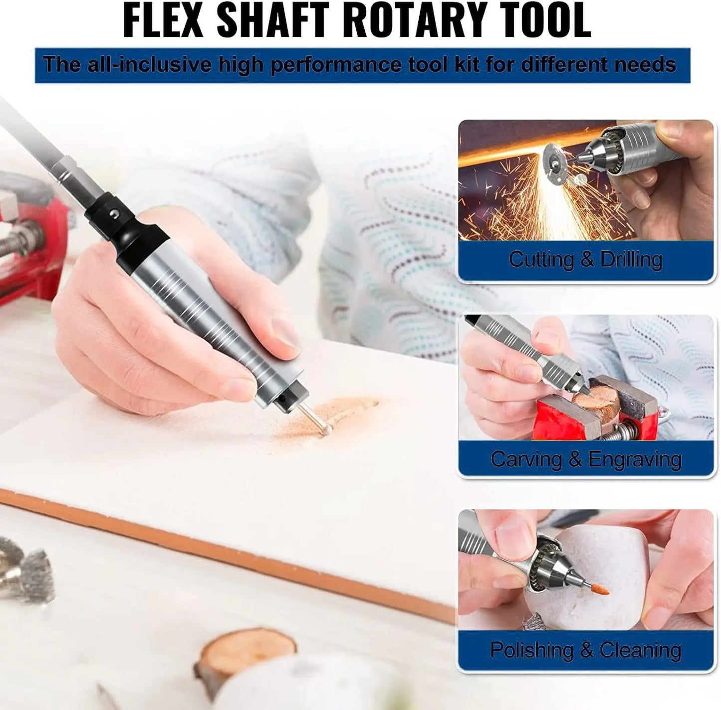 SR Professional Flex Shaft Machine 230W Electric Grinder with 6mm Chuck & Stepless Pedal for Jewelry Stone Wood Carving