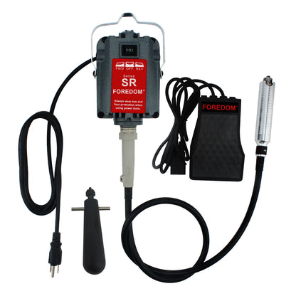 SR Professional Flex Shaft Machine 230W Electric Grinder with 6mm Chuck & Stepless Pedal for Jewelry Stone Wood Carving